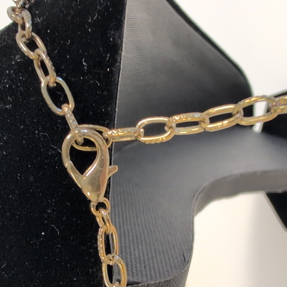 Vintage Statement Bib Necklace Gold Chain Mesh with Amber Faceted Teardrop Beads - Picture 4 of 10